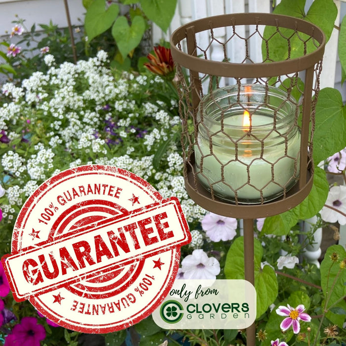 Decorative Outdoor Cup & Candle Holder Garden Brown Stakes | Set of 2, 36" Tall | Solid Metal, Fits Mason Jars, Farmhouse Look