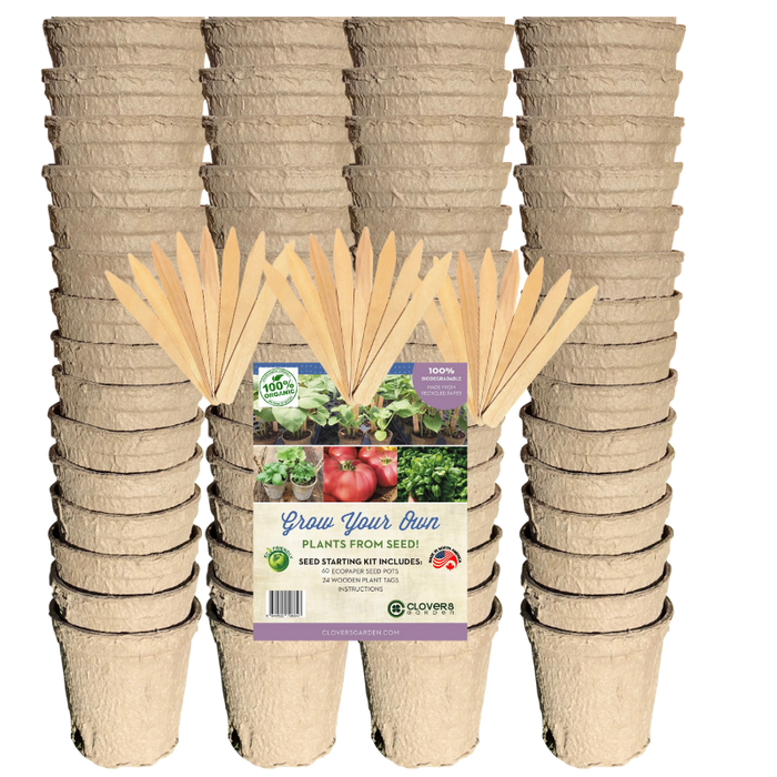 Tomatoes & Peppers Grow Kit | 500 Seeds, 19 Varieties + 60 Organic EcoPaper Seed Pots | Non-GMO, Resealable Bags, Peat-Alternative