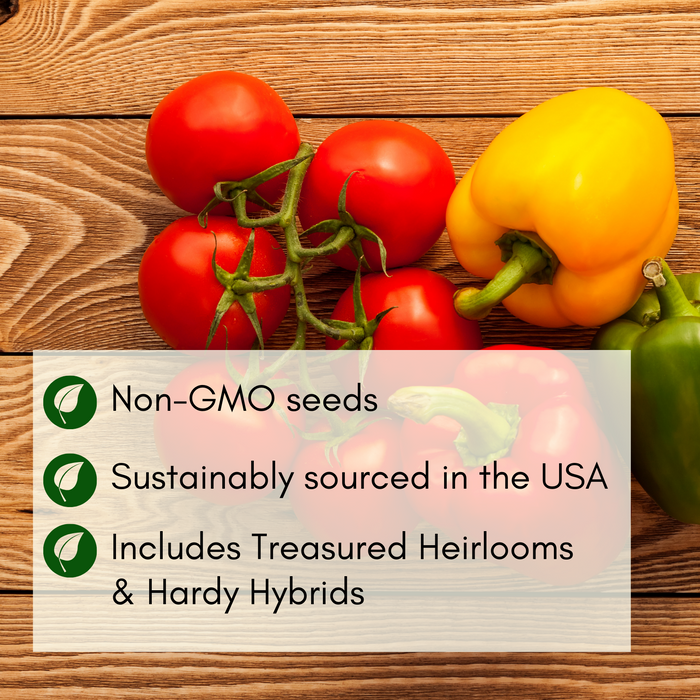Tomatoes & Peppers Grow Kit | 500 Seeds, 19 Varieties + 60 Organic EcoPaper Seed Pots | Non-GMO, Resealable Bags, Peat-Alternative