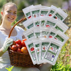 Tomatoes & Peppers Seeds Kit | 19 Varieties, 500+ Seeds, Non-GMO, Resealable Waterproof Bag