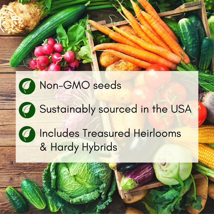 Veggie Garden Favorites Grow Kit | 725 Seeds, 29 Varieties + 60 Organic EcoPaper Seed Pots | Non-GMO, Resealable Bags, Peat-Alternative