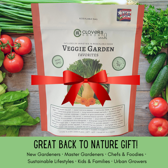 Veggie Garden Favorites Grow Kit | 725 Seeds, 29 Varieties + 60 Organic EcoPaper Seed Pots | Non-GMO, Resealable Bags, Peat-Alternative