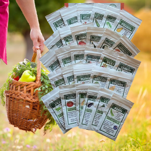 Vegetable Garden Favorites Seed Kit | 29 Varieties, 725+ Seeds, Non-GMO, Resealable Waterproof Bag