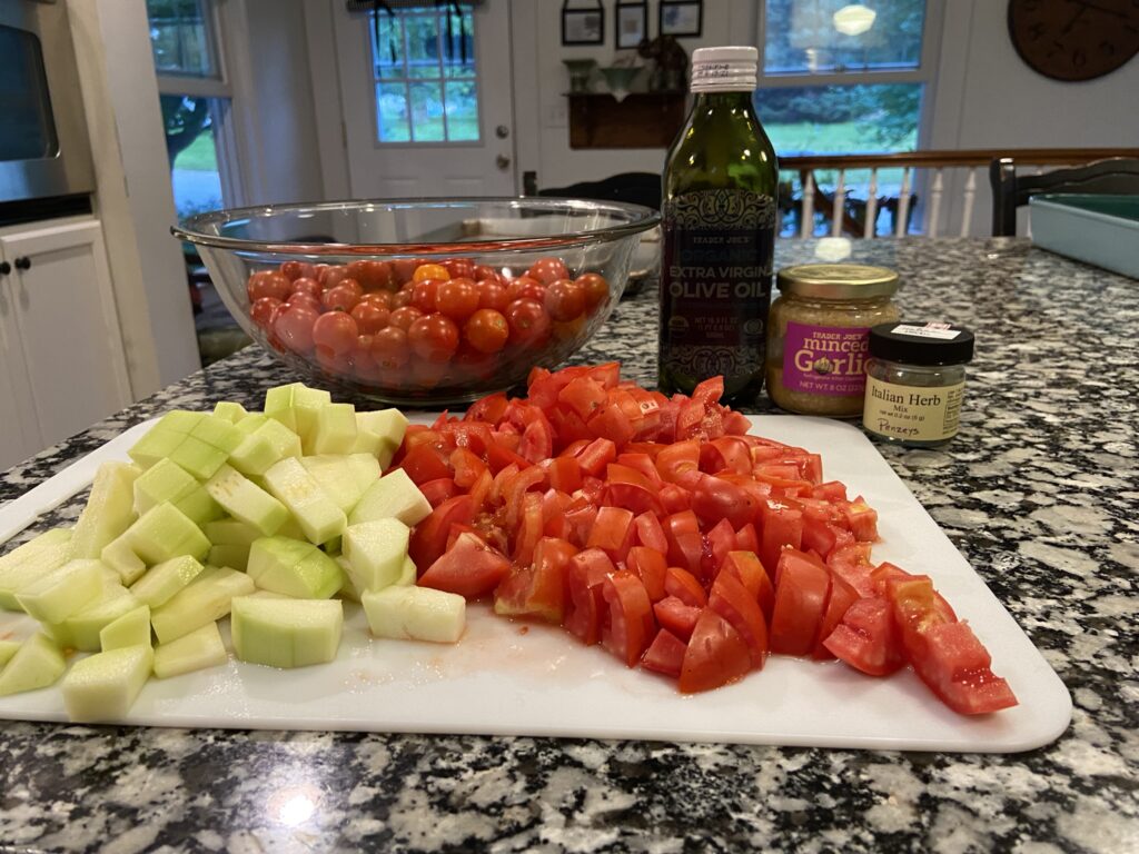Roasted Cherry Tomatoes & Zucchini Sauce