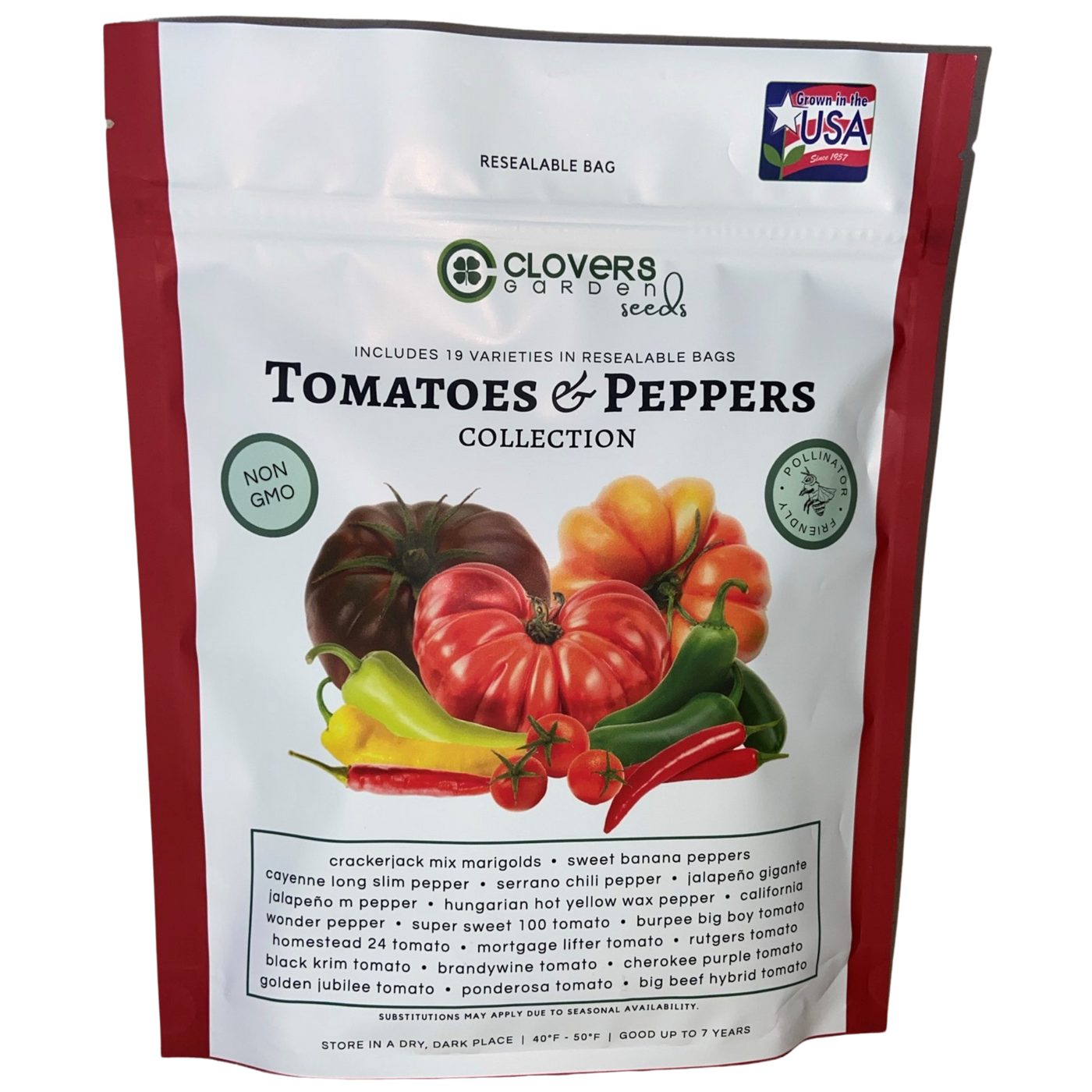 Tomatoes & Peppers Seeds Kit 19 Varieties, 500+ Seeds, NonGMO, Rese