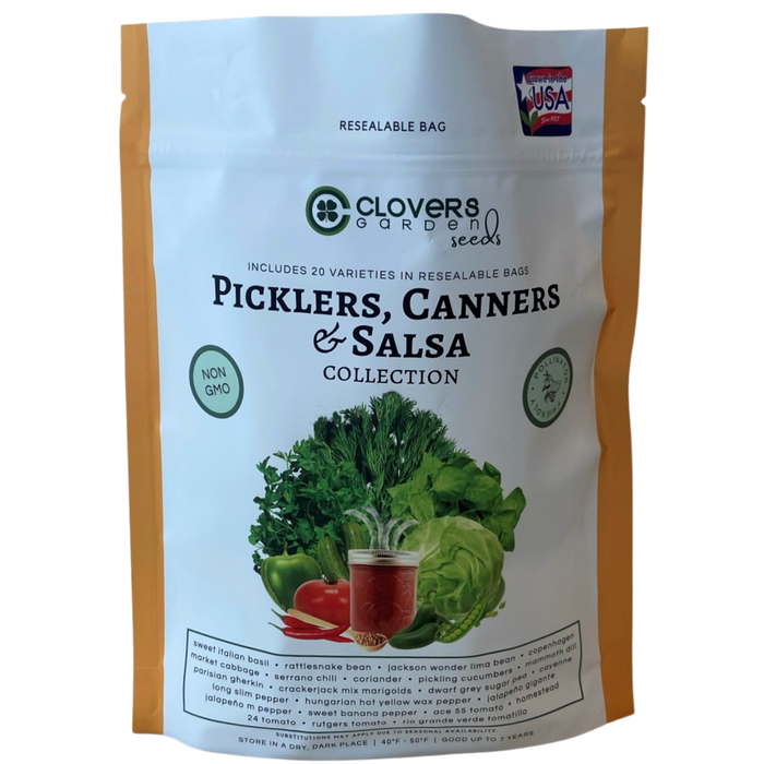 Picklers, Canners, & Salsa Seeds Kit | 20 Varieties, 500+ Seeds, Non-GMO, Waterproof Bag