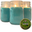 Mosquito Repellent Candle Natural Fresh Mint | 12 Oz. Each, Set of 3 | Soy-Base, Infused with Essential Oils | Made in USA