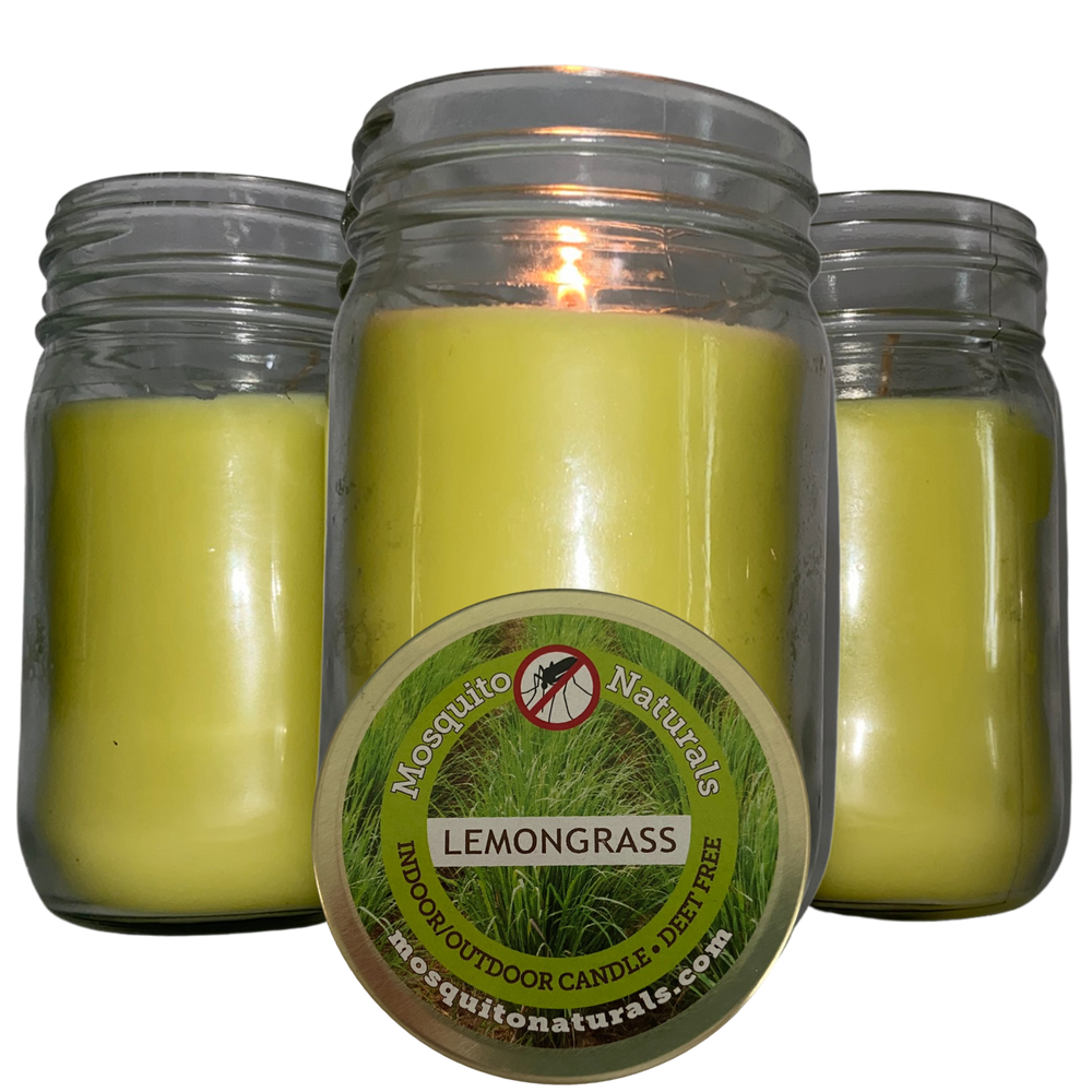 Mosquito Repellent Candle Natural Lemongrass Summer Sunshine | 9 Oz, Set of 3 | Soy-Base, Lemongrass | Made in USA
