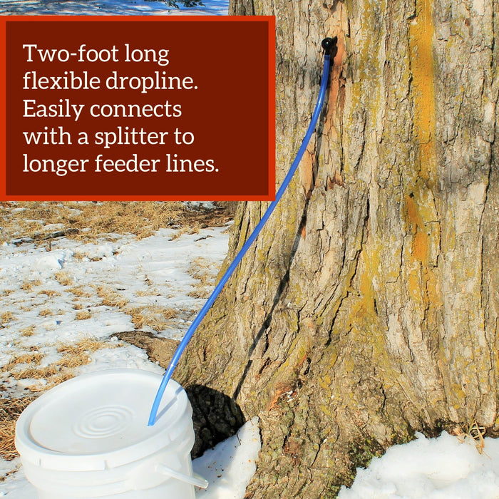 Maple Syrup Tree Tapping Kit – (10) Taps + (10) 3-Foot Drop Line Tubes + 1- Quart Maple Sap Filter – Dark Blue Premium Food Grade Tubing - Instructions, Recipe Cards