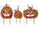 Halloween Jack O’Lantern Pumpkin Yard Stakes | Set of 3, Sturdy Rustproof Metal, Rustic Orange Crackle Finish