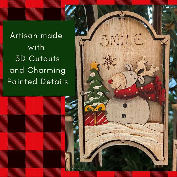 Santa Log Christmas Decorations & Rustic Wooden Christmas Crafts